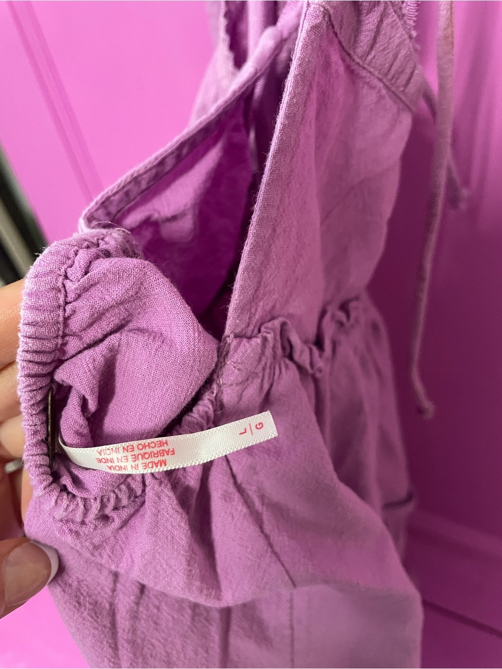 Free People Lilac Drawstring Mini Dress